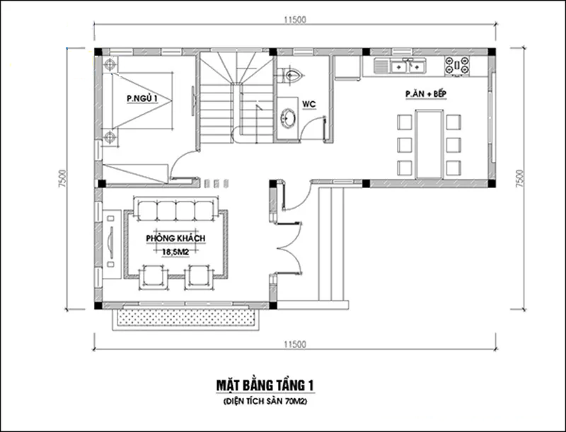 Mẫu nhà 2 tầng chữ L ở nông thôn được nhiều người quan tâm